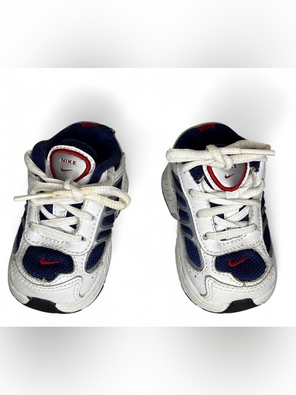 Infant Toddler Shoes - Red White Blue - Casual Baby Sneaker - Size 2C - NIKE